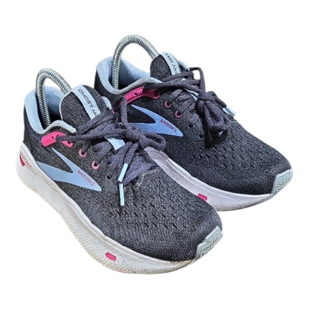 Brooks Ghost Max Shoes Womens Size 7 Black Pink Road Running Cushion 1203951D082
